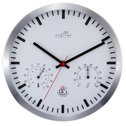 Ceas de perete NeXtime Weatherstation 25cm  statie meteo  alb