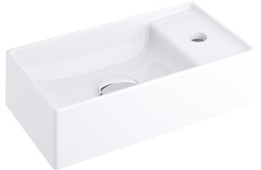 Lavoar Ravak Veda 400 slim cu montare pe mobilier  fara orificiu preaplin  40x22cm  alb