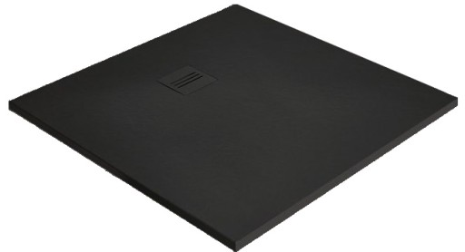Cadita dus patrata slim Radaway Kyntos C 100x100x3cm  marmura  negru