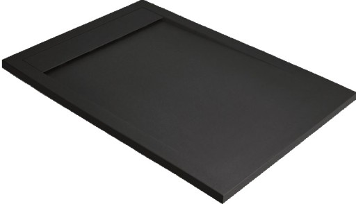 Cadita dus dreptunghiulara slim Radaway Teos F 160x70x4cm  marmura  negru