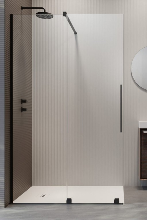 Cabina de dus tip Walk-in Radaway Furo Black 120 cm  orientare stanga