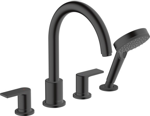 Baterie cu montaj pe cada Hansgrohe Vernis Blend cu 4 elemente  negru mat