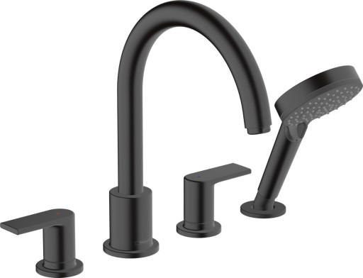 Baterie cu montaj pe cada Hansgrohe Vernis Shape cu 4 elemente  negru mat