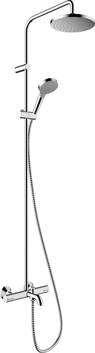 Coloana de dus Hansgrohe Vernis Blend 200  1 jet cu baterie de cada termostatata  crom