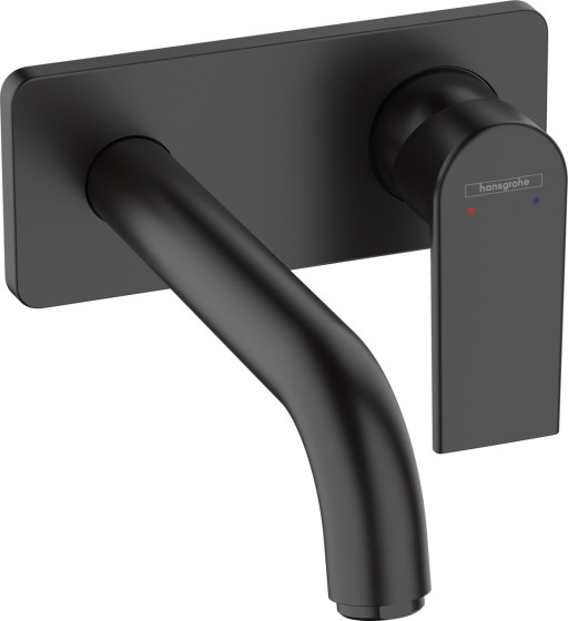 Baterie lavoar Hansgrohe Vernis Shape cu pipa 205mm  montaj incastrat  necesita corp ingropat  negru mat