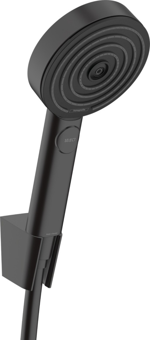 Set de dus Hansgrohe Pulsify Select 105 Relaxation  cu 3 tipuri de jet  agatatoare si furtun 1 25m  negru mat
