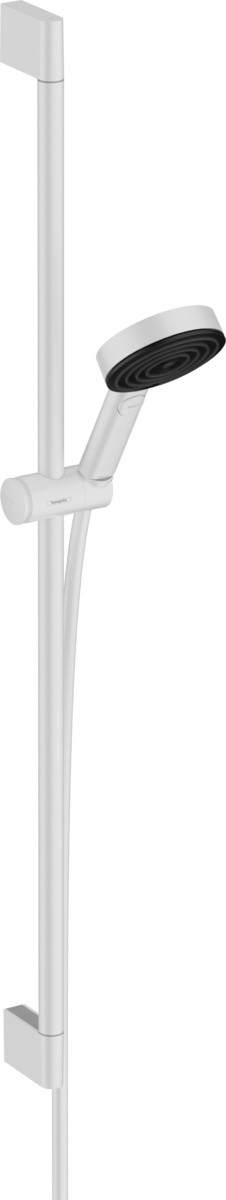 Set de dus Hansgrohe Pulsify Select 105 Relaxation  cu 3 tipuri de jet si bara de 0.9 m  alb mat