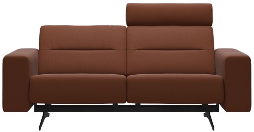 Canapea cu 2 locuri Stressless Stella  1 tetiera  brate joase S1  picioare negru mat  tapiterie piele Paloma Cooper