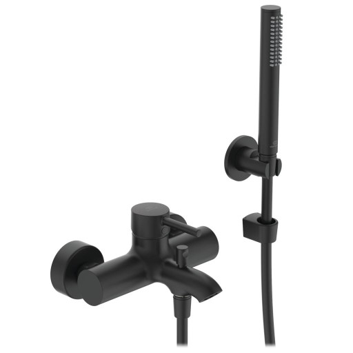 Baterie cada Ideal Standard Ceraline cu para  furtun si agatatoare de dus  negru mat