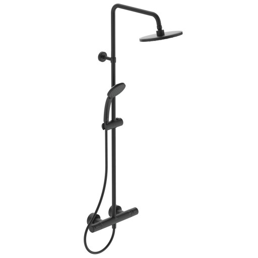 Coloana de dus Ideal Standard IdealRain cu baterie termostatata Ceratherm T25 si palarie Round 200mm  negru mat