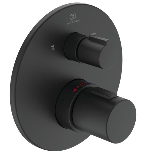 Baterie cada - dus termostatata Ideal Standard Ceratherm T100 montaj incastrat  necesita corp ingropat  negru mat