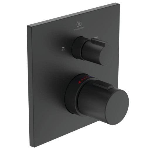 Baterie cada - dus termostatata Ideal Standard Ceratherm C100 montaj incastrat  necesita corp ingropat  negru mat
