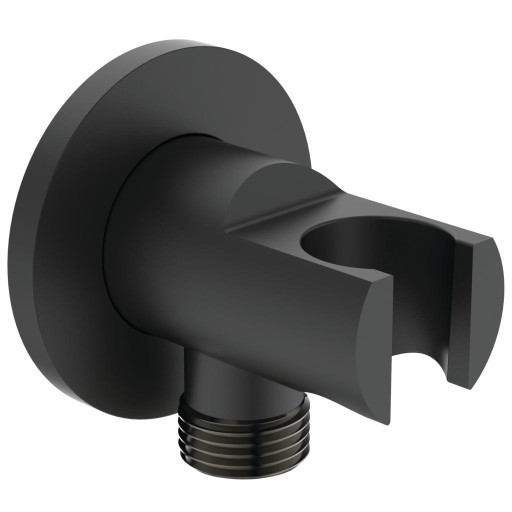 Conector FixFit Ideal Standard Ideal Rain Round cu agatatoare de dus  negru mat