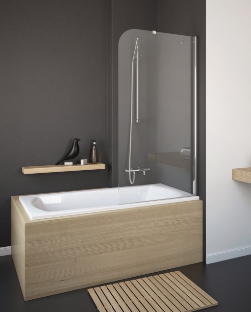 Paravan cada Radaway Torrenta PNJ/R  un element fix  80 cm  orientare dreapta  profil crom