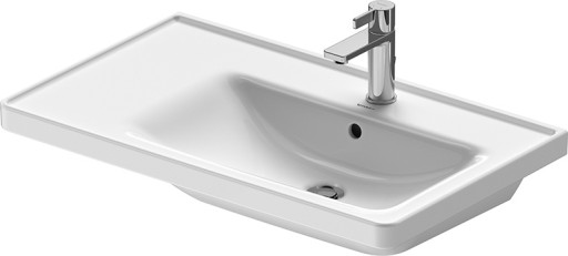 Lavoar asimetric Duravit D-Neo 80cm  montare pe mobilier  orientare dreapta  alb