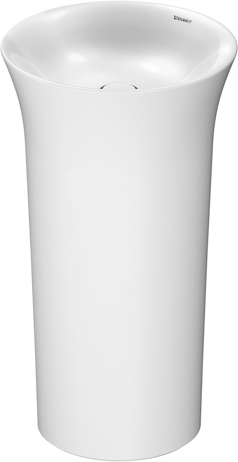 Lavoar freestanding Duravit White Tulip 50cm  fara orificiu baterie  fara preaplin  ventil ceramic  alb