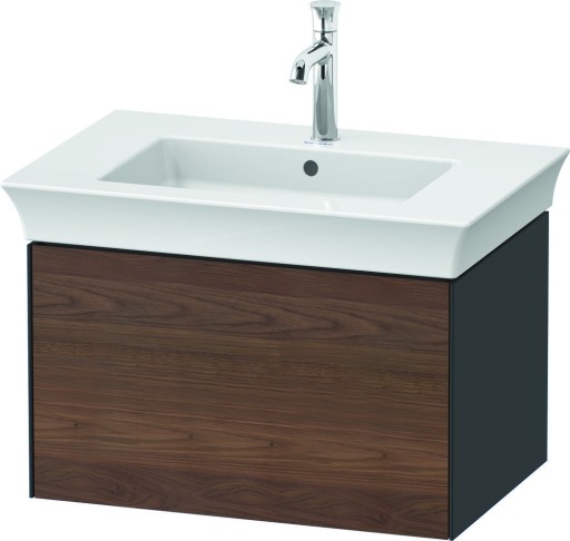 Dulap baza Duravit White Tulip cu 1 sertar  pentru lavoar 75cm  American Walnut Solid Wood