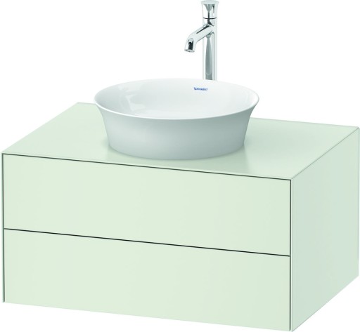 Dulap baza Duravit White Tulip cu 2 sertare  pentru lavoar tip bol  80cm  White Satin Matt Lacquer