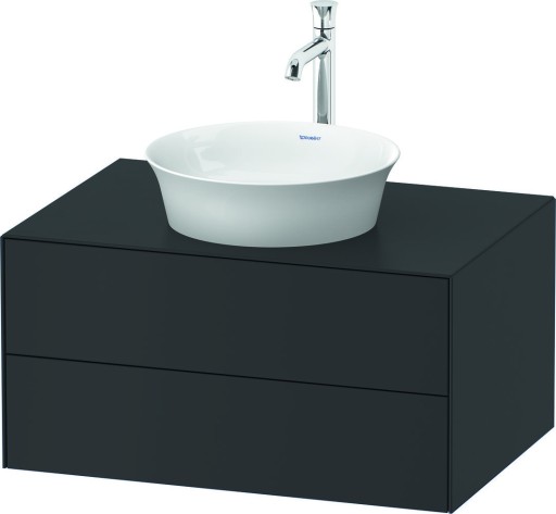 Dulap baza Duravit White Tulip cu 2 sertare  pentru lavoar tip bol  80cm  Graphite Satin Matt