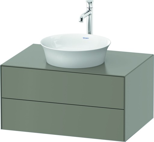 Dulap baza Duravit White Tulip cu 2 sertare  pentru lavoar tip bol  80cm  Stone Grey Satin Matt Lacquer
