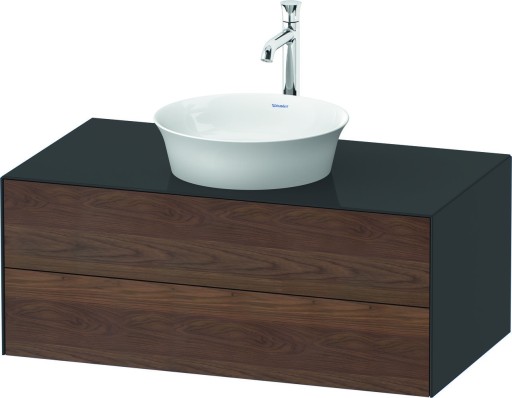 Dulap baza Duravit White Tulip cu 2 sertare  pentru lavoar tip bol  100cm  American Walnut Solid Wood