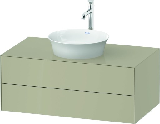 Dulap baza Duravit White Tulip cu 2 sertare  pentru lavoar tip bol  100cm  Taupe High Gloss