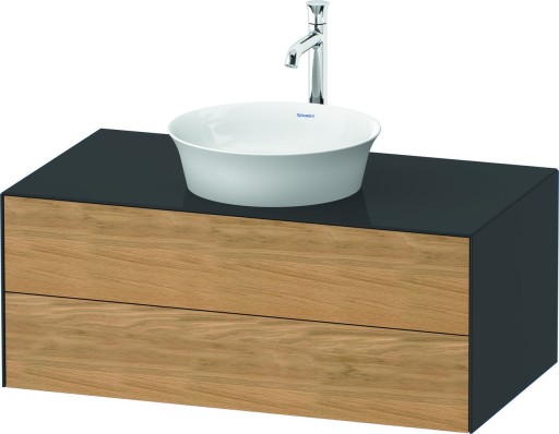 Dulap baza Duravit White Tulip cu 2 sertare  pentru lavoar tip bol  100cm  Natural Oak Solid