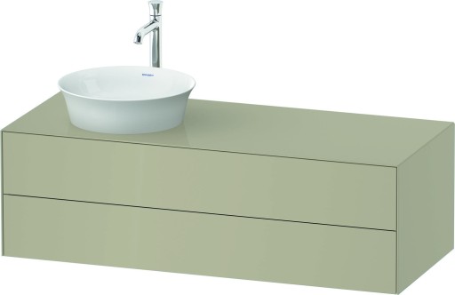 Dulap baza Duravit White Tulip cu 2 sertare  pentru lavoar tip bol  130cm  Taupe High Gloss