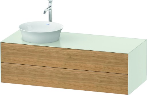 Dulap baza Duravit White Tulip cu 2 sertare  pentru lavoar tip bol  130cm  Oak - White Satin Matt Lacquer