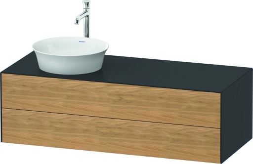 Dulap baza Duravit White Tulip cu 2 sertare  pentru lavoar tip bol  130cm  Graphite Satin Matt