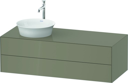 Dulap baza Duravit White Tulip cu 2 sertare  pentru lavoar tip bol  130cm  Stone Grey High Gloss