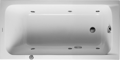 Cada rectangulara cu hidromasaj Duravit D-Code 150x75 cm cu Jet Project  acril  alb