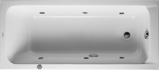 Cada rectangulara cu hidromasaj Duravit D-Code 160x70 cm cu Jet Project  acril  alb