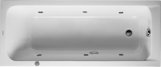 Cada rectangulara cu hidromasaj Duravit D-Code 170x70 cm cu Jet Project  acril  alb