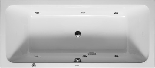 Cada rectangulara cu hidromasaj Duravit D-Code 180x80 cm cu Jet Project  acril  alb