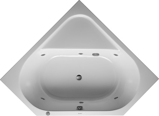 Cada de colt cu hidromasaj Duravit D-Code 140x140 cm cu Jet Project  acril  alb
