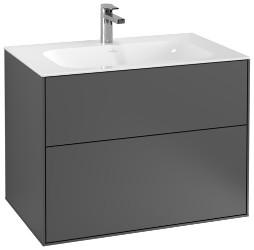 Dulap baza suspendat Villeroy & Boch Finion cu 2 sertare  80x59x50cm  Anthracite Matt Laquer