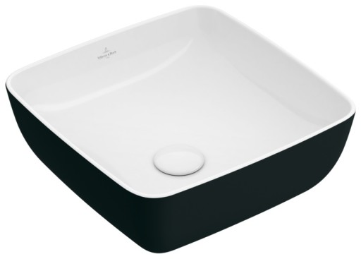 Lavoar tip bol Villeroy & Boch Artis 41cm  fara orificiu baterie  fara preaplin  montare pe blat  Coal Black
