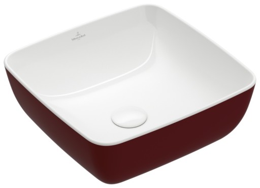 Lavoar tip bol Villeroy & Boch Artis 41cm  fara orificiu baterie  fara preaplin  montare pe blat  Bordeaux