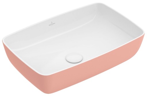 Lavoar tip bol Villeroy & Boch Artis 58x38cm  fara orificiu baterie  fara preaplin  montare pe blat  Powder