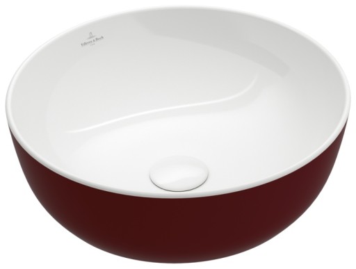 Lavoar tip bol Villeroy & Boch Artis 43cm  fara orificiu baterie  fara preaplin  montare pe blat  Bordeaux