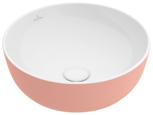 Lavoar tip bol Villeroy & Boch Artis 43cm  fara orificiu baterie  fara preaplin  montare pe blat  Powder