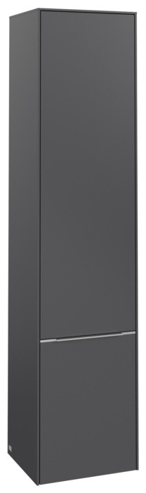 Dulap inalt suspendat Villeroy & Boch Subway 3.0 171x40x35cm  orientare stanga  Graphite  maner aluminiu