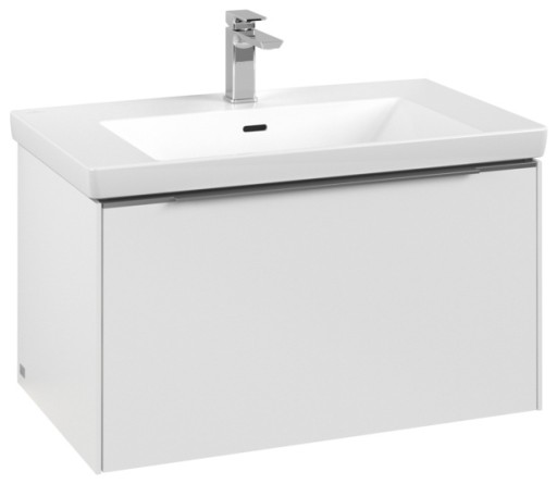 Dulap baza suspendat Villeroy & Boch Subway 3.0 cu iluminare  78x44x46cm  Pure White  maner aluminiu