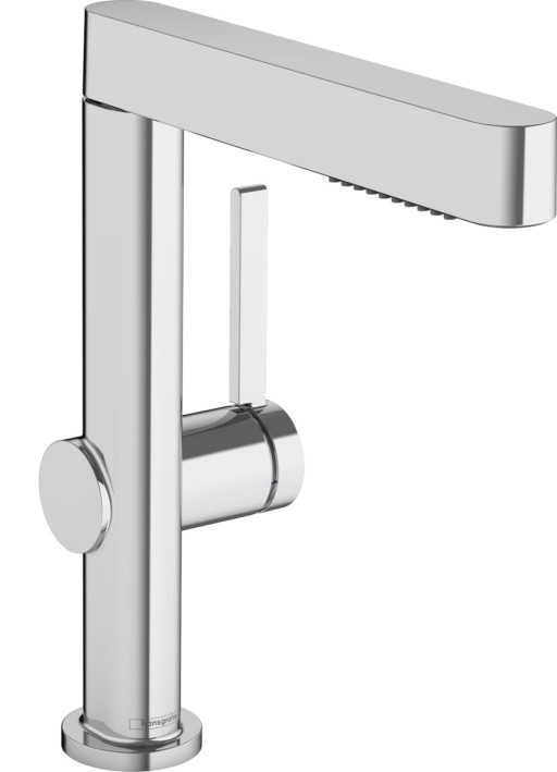 Baterie lavoar Hansgrohe Finoris 230 cu dus extractibil  2 tipuri de jet  ventil push-open  crom