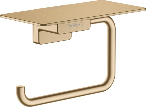 Suport hartie igienica cu raft Hansgrohe AddStoris  bronz periat