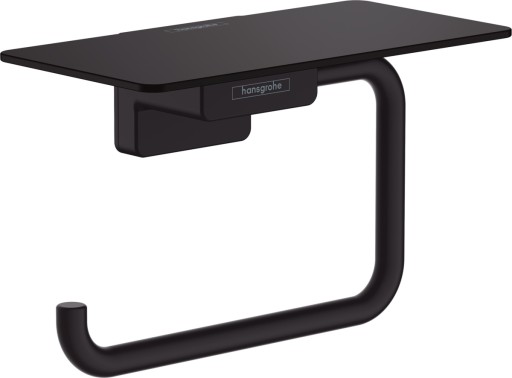 Suport hartie igienica cu raft Hansgrohe AddStoris  negru mat