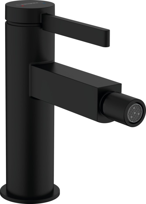 Baterie bideu Hansgrohe Finoris  ventil push-open  negru mat