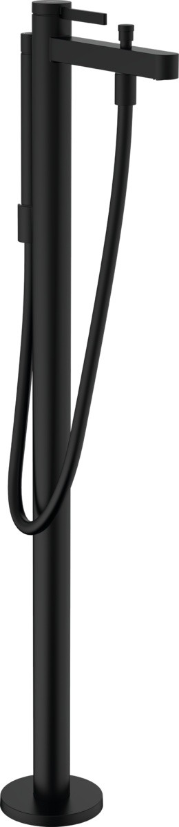Baterie cada cu montaj pe pardoseala Hansgrohe Finoris  necesita corp ingropat  negru mat