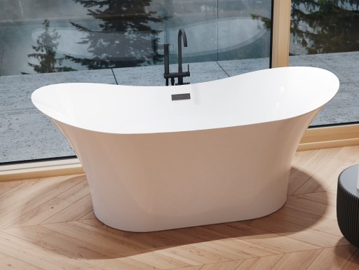 Cada freestanding Besco Amber 170x80cm alba
